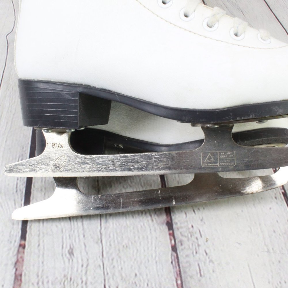 Soft Skate By Jackson White Leather Figure Skates Size 3 - Picture 9 of 10